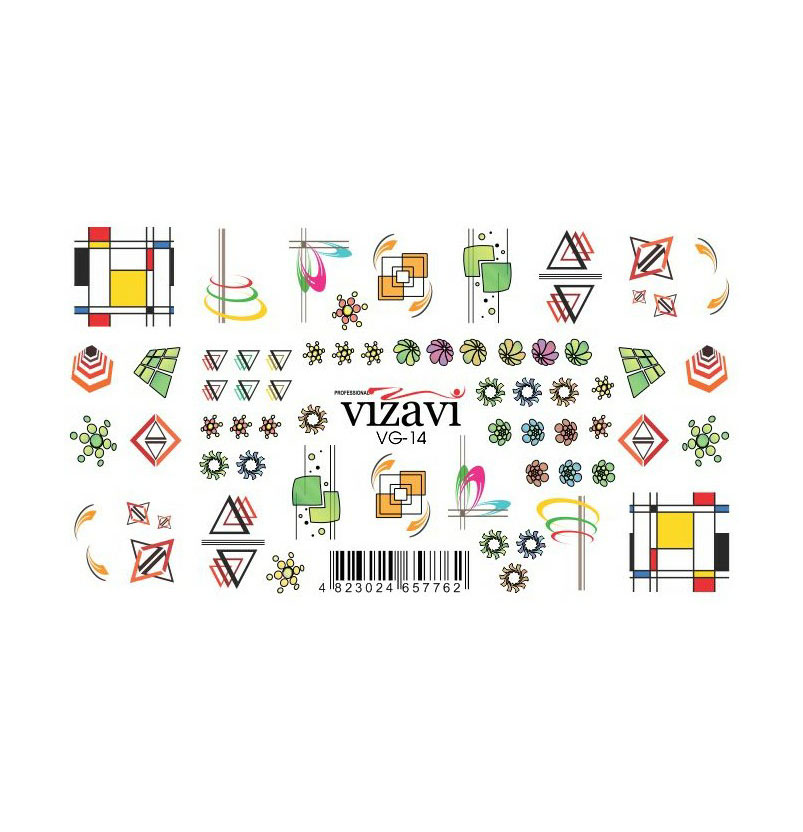 Водні наліпки для нігтів Vizavi Professional VG-14